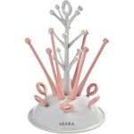 Beaba Baby Bottle Drying Rack for Drying 6 Bottles and Baby Accessories, Draining Tray, Bottle Dryer, Suitable for Baby Bottles, Sipper Cups, Breast Pump Parts, Teats, Feeding Accessories (Nude)