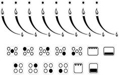 MANWU 2 Sets Flame Indicators Ring Stove Sticker Decal Label for Burner cooktop hob Cooker top Markings Oven Replacement Adhesive knob Symbols (Black Print for Silver, White or Light Coloured Stove)