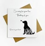 Dog Pet Loss - Sympathy - Dog - Thinking of you - So sorry for your loss - Beautiful textured card 15x15cm - Bereavement