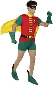 Funidelia | Costume da Robin 1966 per uomo Boy Wonder, Supereroi, DC Comics - Costume per Adulto e accessori per Feste, Carnevale e Halloween - Taglia S - Rosso