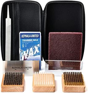 KEPHALA-UNITED KEPHALA Snowboard Wax Tool Tuning Ski Waxing Kit with and Brush Kit-Ski Brushes Kit, Horse Hair Brush, Nylon Brass Wire Travel Set, WHITE, 140*70