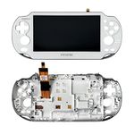 Partsatoz White LCD Display Touch Screen Digitizer Glass Assembly with Bezel Replacement for Playstation PS Vita PSV 1000 1001 PCH-1001 PCH-1101