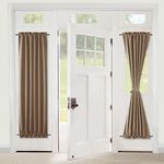 XWZO Room Darkening Curtains for French Doors, Privacy and Thermal Curtains for Glass Door, Rod Pocket Curtains with Tiebacks, 25 x 72 inches Long, Khaki, 1 Panel