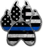 AV Thin Blue Line Paw Shaped Sticker, Dog Unit Police Decal, Law Enforcement Puppy Vinyl for Cars, Trucks, Police Cruisers, Laptops, and More