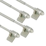 Magnetic Curtain Rods 4 Pack for Metal Doors and Windows, Multi-Use Adjustable Magnetic Rods for Small Windows Cafe Sidelight and Iron Steel Places (Adjust from 9 to 16 Inch, Champagne)