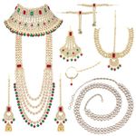 Peora Combo of Indian Bridal Jewellery Set with Waist Belt Kamar bandh Gift for Women