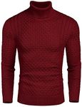 COOFANDY Men's Jumper Turtleneck Sw