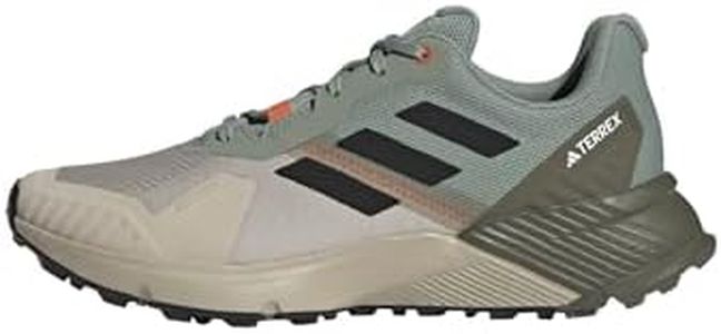 adidas Men's Terrex Soulstride Trail Running Sneaker, Silver Green/Black/Semi Impact Orange, 10.5