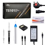 NewHail TS101 Digital OLED Programmable Pocket 65W Electric Portable Smart Soldering Iron Kit Fast Heat Embedded Interface DC 5525 Acceleration Sensors STM32 Chip with B2+BC2 Tip Kit