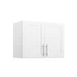 Prepac Elite 24" H Wall Cabinet with Panel Doors, White Storage Cabinet, Bathroom Cabinet, Pantry Cabinet with with 1 Adjustable Shelf 16.75" D x 32" W x 24" H, WSUR-1002-1