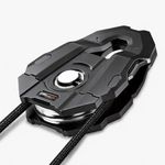 GRIZZEX 10T Snatch Block, 22,046 lbs Max Load, 3/4" Max Rope Diameter, Heavy Duty Recovery Pulley for Off-Road, Towing, and Winching (Black)