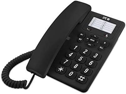 SPC Original Desk or Wall Phone with Large Easy to Use Buttons 3 Direct Memory Extra Loud Ring Volume Repeat Dial Colour Black