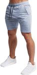 EVERWORTH Men's Casual Training Shorts Gym Workout Fitness Short Bodybuilding Running Jogging Short Pants, Grey, X-Large