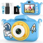 AnnuoYi Children's Camera,Astronauts Kids Camera,12.0 MP and 2000W pixelsDigital Video Camera with Cute Silicone Cover, Rechargable Video Recorder with 32G SD Card, Game Camera for Boys Girls Gift