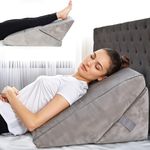 Orthowala ® - Advanced Adjustable Memory Foam Bed Wedge Pillow for Back Support with 2 Years Warranty, Adjustable Wedge Pillow |Wedge Pillow for Back, Leg Support |Helps in Acid Reflux, GERD, Snoring