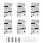 MZMing 6 Pairs [12 Pack] Flush Concealed Mount Bracket Interlocking Hang Buckle Headboard Furniture Connector Stainless Steel Wall Mount Hardware Hanging for Pictures Mirrors Frames etc.