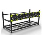 RXFSP Professional 8 GPU Miner Mining Case Aluminum Frame Mining Rig Black with 7 Fans