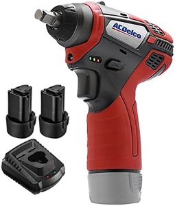 ACDelco 3/8 Power Impact Wrench 90ft-lbs LED Light Cordless Li-ion 12V Max Compact Tool, Kit with 2 Batteries, Charger, G12 Series ARI12104