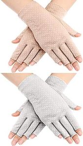 Maxdot Sunblock Fingerless Gloves Non-Slip UV Protection Driving Gloves Summer Outdoor Gloves for Women and Girls