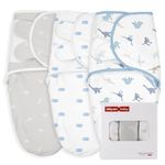 GLLQUEN BABY Baby Swaddle Wraps for 0-3 Months Newborn,Oeko-tex100,100% Breathable Organic Cotton Fabric Swadding Blankets,3 Pack(Dinosaur Land)