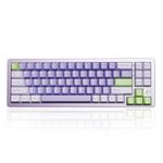 YUNZII AL71 68% Mechanical Keyboard, Full Aluminum CNC, Hot Swappable Gasket, 2.4GHz Wireless BT5.0/USB-C Wired Gaming Keyboard,NKRO Programmable RGB Backlight,for Win/Mac(Purple,Crystal White Switch)