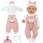 Aolso Baby Doll Clothes for 14-18 Inch Doll 35-45 cm Baby Doll, New Doll Clothes Outfits, Hooded Rabbit Overalls with 1 Coat hanger, New Born Baby Dolls Girls Birthday