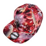 ZLYC New Starry Galaxy Sky Neon Pattern Flatbill Snapback Adjust Baseball Cap(Red),One Size