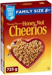 CHEERIOS - FAMILY SIZE PACK - Naturally Flavoured Honey Nut Cereal Box, Whole Grain is the First Ingredient, Made with Real Honey, 725 Grams Package of Cereal