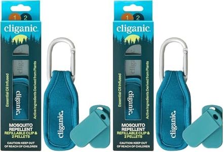Cliganic Mosquito Repellent Pack (1 Clip + 2 Refill Pellets) - Natural DEET-Free, Essential Oil Infused (Pack of 2)