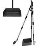 Niubya Pooper Scooper for Dogs, Metal Poop Scooper Tray Spade and Rake Set, Poop Scoop with Adjustable Long Handle, Dog Pooper Scooper for Pet Waste Removal