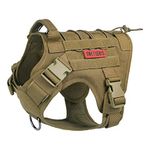 OneTigris Tactical Dog Training Vest No Pull Harness for Dogs,Adjustable K9 Dog Harness Working Vest(Coyote Brown,Small)…