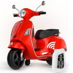 KidsROAR 12V Electric Bike for Kids with Remote Control, Battery Operated Scooter Bike for Boys & Girls, Wide Seat, Music & Lights, Safe Ride-On for 2-6 Years, Manual & Remote Control (Red)