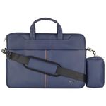 Neopack Faux Leather Sleeve with Pouch for Upto 14.2" Macbooks & 13" Laptops (Blue)