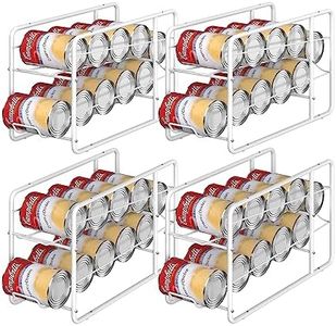 4 Pack - MOOACE Can Dispenser Rack, Stackable Can Storage Organizer Holder for Canned food Kitchen Cabinet Pantry Countertop, White