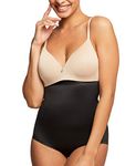 Montelle Women's Plus Size Strapless Shapewear Firm Tummy Control Slimming Girdle High Waist Panty Body Shaper Brief, Black, 1X Plus