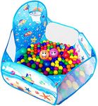 KingBee Ball Pit Pop Up Children Play Tent, Ocean Pool Baby Toddler Playpen with Basketball Hoop - Toys Gifts for Kids Girls Boys 3 4 5 6 Year Old - Balls Not Included (Blue)