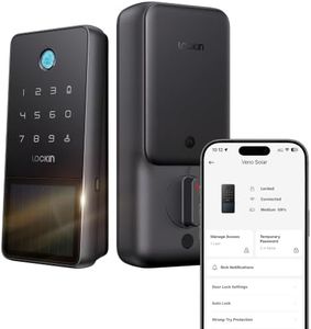 Lockin Venoris Solar Fingerprint Smart Lock, Keyless Entry Smart Deadbolt with Solar Charging, Built-in Wi-Fi & Matter Support, 5-in-1 Unlock Methods, 7-Month Backup Battery, BHMA Grade 3, IP53