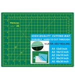 WORKLION Full 9" x 12" Art Self Healing PVC Cutting Mat, Double Sided, Gridded Rotary Cutting Board for Craft, Fabric, Quilting, Sewing, Scrapbooking Project…