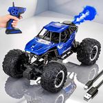 Zest 4 Toyz Remote Control Car Toy for Kids | Mist Spray Effect Rock Crawler Monster Truck Drift RC Car | 100+ft Range 2.4GHz Remote | Rechargeable | Type-C USB | 2WD Off-Road Climbing Racing Car