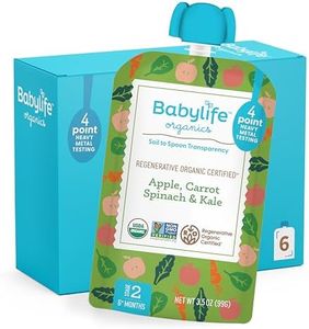 Babylife Organics Stage 2 – Heavy Metal Safe, Organic Baby Food - Apple, Carrot, Spinach & Kale, 3.5 Ounce Pouch (6 Pack)