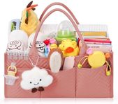 Skycase Large Diaper Caddy Organizer, Baby Organizers and Storage for Newborn Essentials Must Haves, Nursery Storage Basket for Baby Shower Gifts, Baby Registry Search for Boy or Girl - Flesh Pink