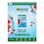 Garnier SkinActive Moisturising Tissue Mask, Moisturising and Firming, Pomegranate + Hyaluronic Acid, For Dehydrated Skin, Set of 5