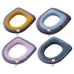 4 Pcs Toilet Seat Cover Pads Toilet Seat Cover Cushion Pad Warmer Soft Washable Toilet Seat Cover with Handle Warm Soft Toilet Seat Mat Super Universal