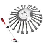 AVZYARDY 10 Inch Wire Brush Trimmer Head Cutter Brush Rotary Weed Eater Head Universal Knot Steel Wire Grass Trimmer Head Grass Trimmer Strimmer for Cleaning Garden Lawn Weeds