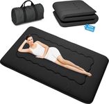 Kiseely Japanese Futon Mattress, Foldable Tatami Mat Portable Dormitory Sleeping Pad With Bag & Strap, Floor Mattress Thicken Sleeping Mattress Roll up Camping Mattress (Black VB1, 120X200cm)