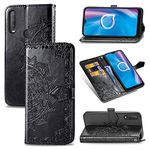 Ranyi for Jitterbug Smart3 / Lively Smart Smartphone Case, Mandala Flower Pattern Leather Wallet Case with Credit Card Holder Kickstand Flip Folio Magnetic Wallet Case for Jitterbug Smart3 -Black