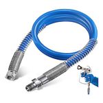 Hopbucan 4Ft Airless Paint Extension Hose,3/16Inch Pressure Paint Whip Hose,3000PSI Extended Wall Painting Tube 1PCS