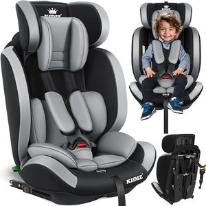 KIDIZ® Siège auto pour enfants avec Isofix groupe 1+2+3 9-36 kg Ceinture de sécurité à 5 points, Siège auto, siège pour enfants, Appuie-tête réglable | Rehausseur évolutif 1-12 ans, stable et sûr