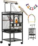 51" Small Bird Cage with Stand,Parakeet Cage, Parrot cage with Parakeet Toys, Bird Cage Accessories,Birdcage Covers for Lovebirds Cockatiel Conure Finch Canary Budgie