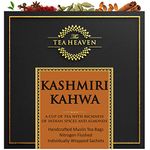 The Tea Heaven | Green Tea Gift - Kashmiri Kahwa-Blended With Saffron, Spices- 100% Natural Ingredients- 17 Tea Bags (16+1 Free Sample), 110 Gram